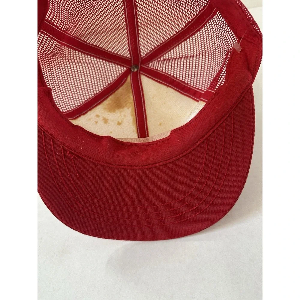 Schmidt Beer Mesh Back Trucker Hat Adjustable Red White Vintage